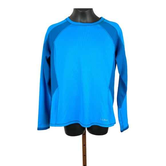 L.L. Bean blue long sleeve midweight shirt women's base layer top size small - Picture 1 of 6
